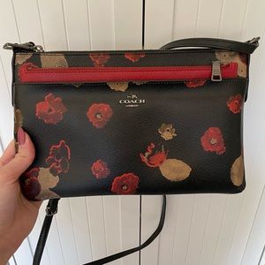 Coach Crossbody with Removable Clutch - Floral Pattern
